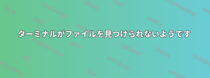 ターミナルがファイルを見つけられないようです