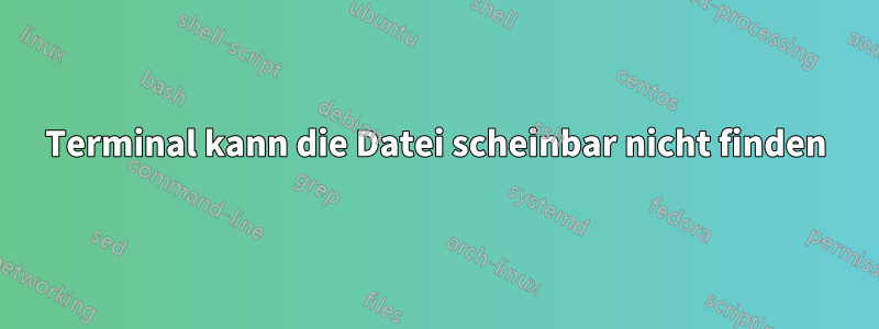 Terminal kann die Datei scheinbar nicht finden