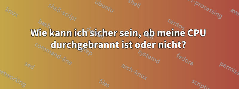 Wie kann ich sicher sein, ob meine CPU durchgebrannt ist oder nicht?