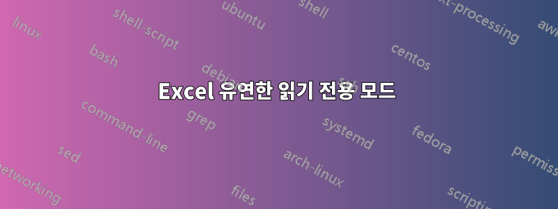 Excel 유연한 읽기 전용 모드