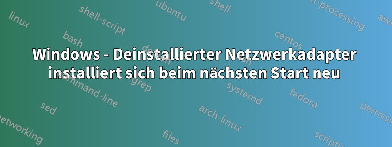 Windows - Deinstallierter Netzwerkadapter installiert sich beim nächsten Start neu