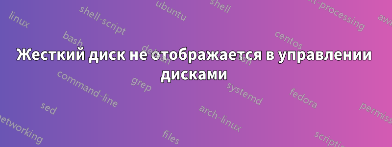 Жесткий диск не отображается в управлении дисками