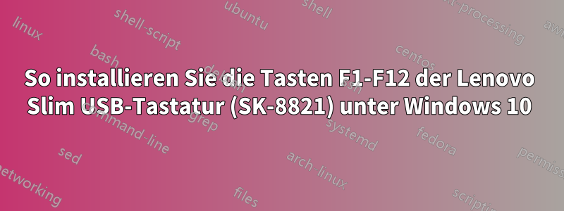 So installieren Sie die Tasten F1-F12 der Lenovo Slim USB-Tastatur (SK-8821) unter Windows 10