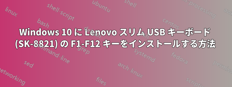 Windows 10 に Lenovo スリム USB キーボード (SK-8821) の F1-F12 キーをインストールする方法