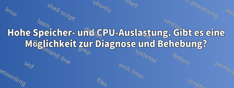 Hohe Speicher- und CPU-Auslastung. Gibt es eine Möglichkeit zur Diagnose und Behebung?