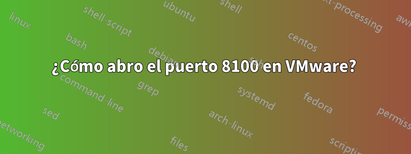 ¿Cómo abro el puerto 8100 en VMware?