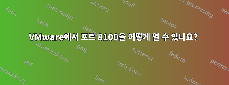 VMware에서 포트 8100을 어떻게 열 수 있나요?