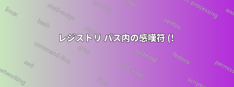 レジストリ パス内の感嘆符 (!)