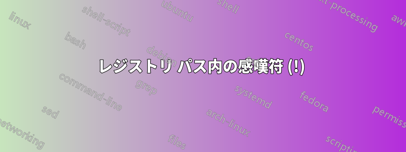 レジストリ パス内の感嘆符 (!)