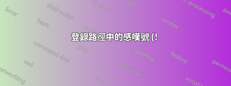 登錄路徑中的感嘆號 (!)