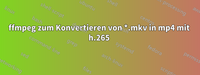 ffmpeg zum Konvertieren von *.mkv in mp4 mit h.265