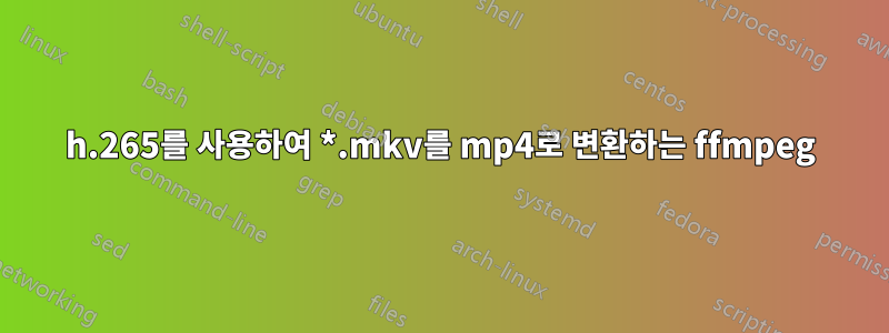 h.265를 사용하여 *.mkv를 mp4로 변환하는 ffmpeg