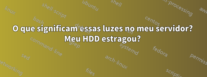 O que significam essas luzes no meu servidor? Meu HDD estragou?