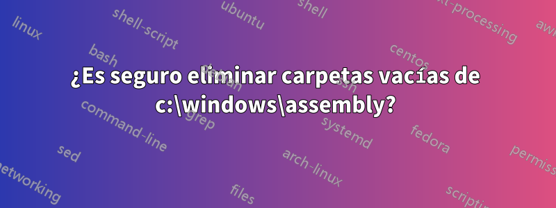 ¿Es seguro eliminar carpetas vacías de c:\windows\assembly?