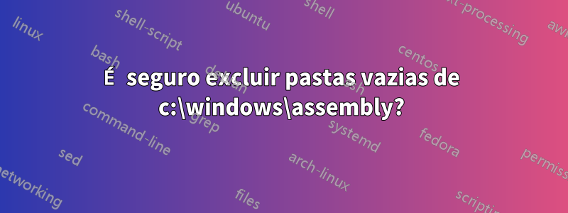 É seguro excluir pastas vazias de c:\windows\assembly?