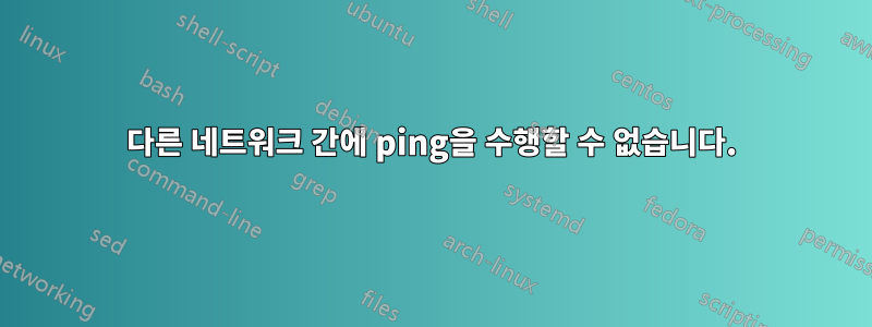 다른 네트워크 간에 ping을 수행할 수 없습니다.