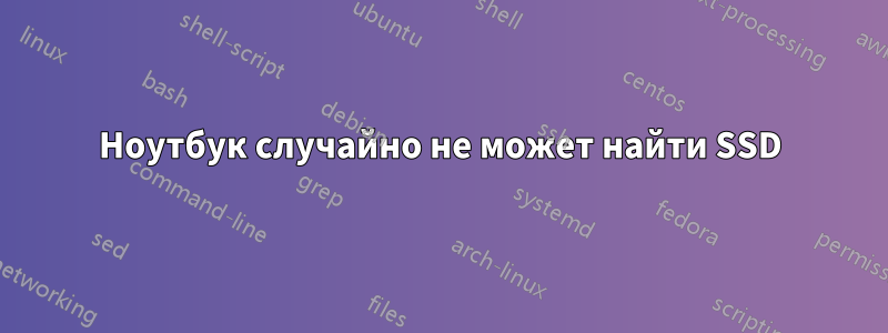 Ноутбук случайно не может найти SSD