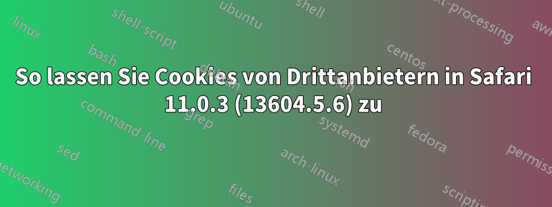 So lassen Sie Cookies von Drittanbietern in Safari 11.0.3 (13604.5.6) zu