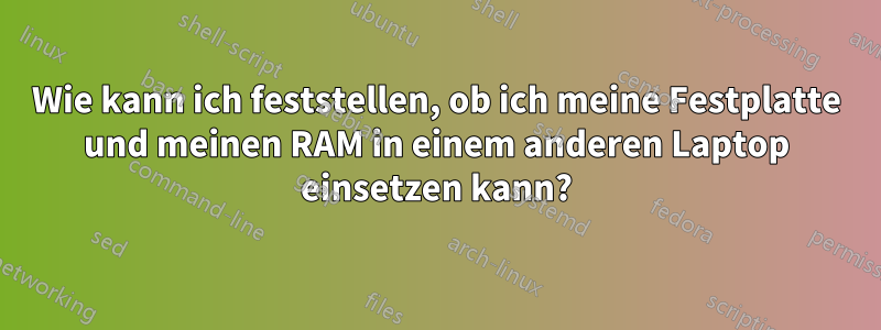 Wie kann ich feststellen, ob ich meine Festplatte und meinen RAM in einem anderen Laptop einsetzen kann?