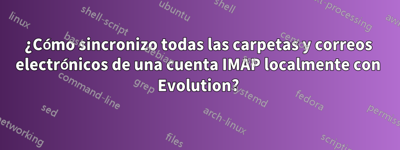 ¿Cómo sincronizo todas las carpetas y correos electrónicos de una cuenta IMAP localmente con Evolution?