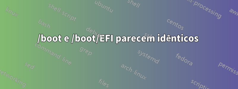 /boot e /boot/EFI parecem idênticos