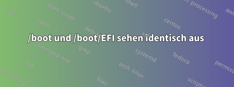 /boot und /boot/EFI sehen identisch aus