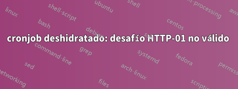 cronjob deshidratado: desafío HTTP-01 no válido