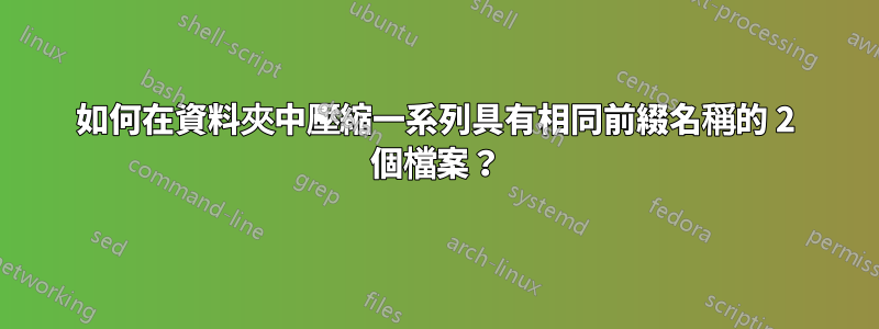 如何在資料夾中壓縮一系列具有相同前綴名稱的 2 個檔案？