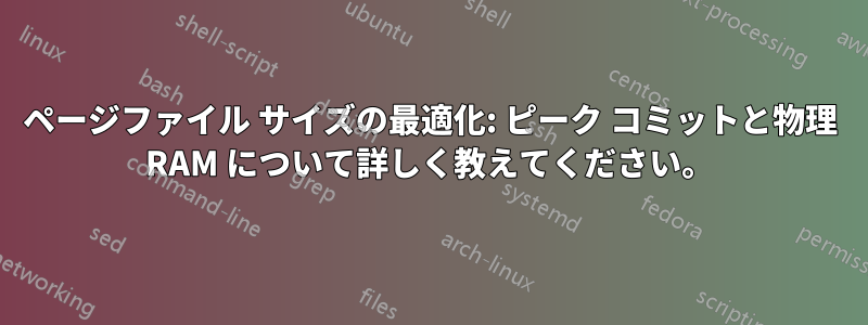 ページファイル サイズの最適化: ピーク コミットと物理 RAM について詳しく教えてください。