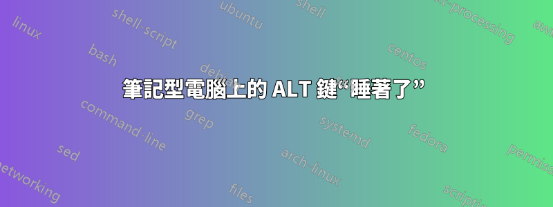 筆記型電腦上的 ALT 鍵“睡著了”