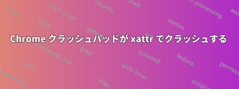 Chrome クラッシュパッドが xattr でクラッシュする