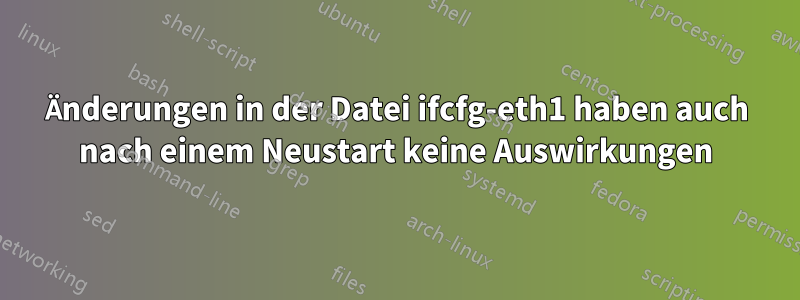 Änderungen in der Datei ifcfg-eth1 haben auch nach einem Neustart keine Auswirkungen