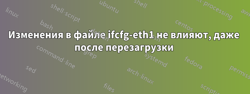 Изменения в файле ifcfg-eth1 не влияют, даже после перезагрузки