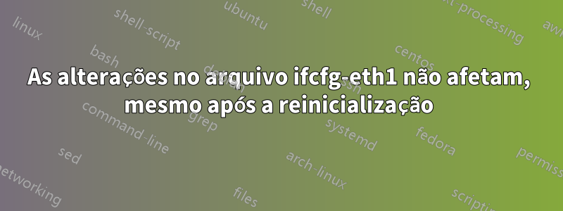 As alterações no arquivo ifcfg-eth1 não afetam, mesmo após a reinicialização