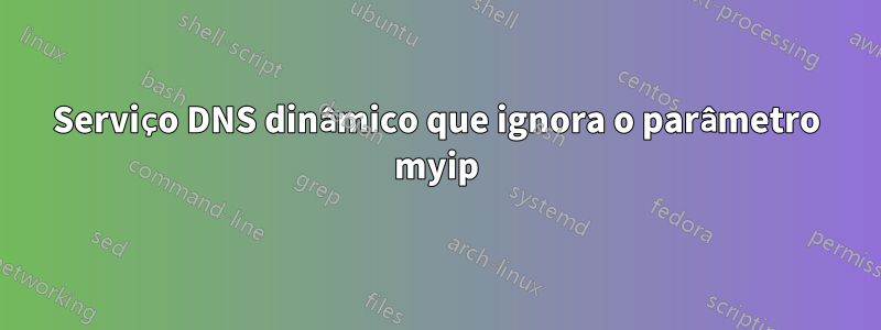 Serviço DNS dinâmico que ignora o parâmetro myip