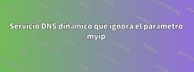 Servicio DNS dinámico que ignora el parámetro myip