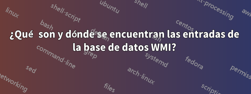 ¿Qué son y dónde se encuentran las entradas de la base de datos WMI?