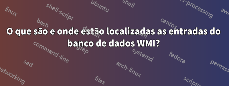 O que são e onde estão localizadas as entradas do banco de dados WMI?