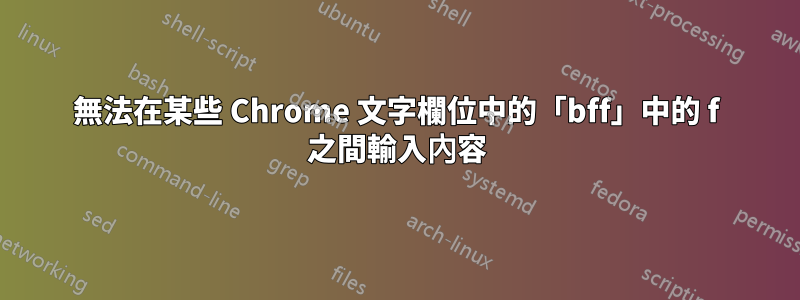 無法在某些 Chrome 文字欄位中的「bff」中的 f 之間輸入內容