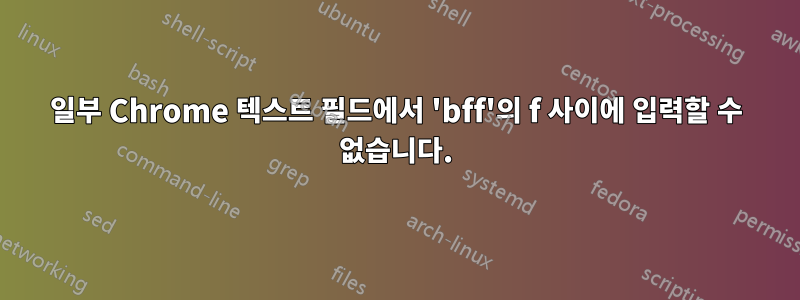 일부 Chrome 텍스트 필드에서 'bff'의 f 사이에 입력할 수 없습니다.