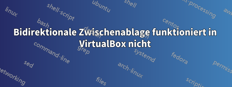 Bidirektionale Zwischenablage funktioniert in VirtualBox nicht