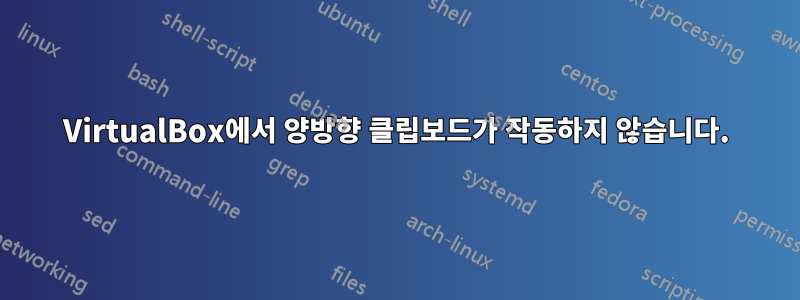 VirtualBox에서 양방향 클립보드가 작동하지 않습니다.