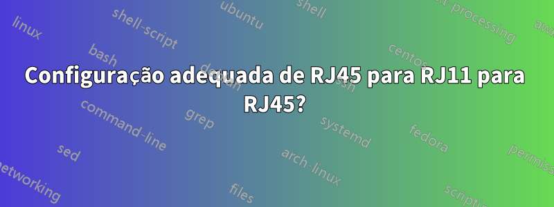 Configuração adequada de RJ45 para RJ11 para RJ45?