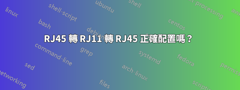 RJ45 轉 RJ11 轉 RJ45 正確配置嗎？