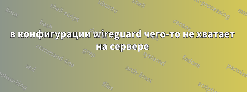 в конфигурации wireguard чего-то не хватает на сервере