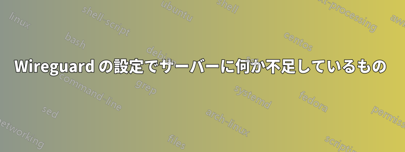 Wireguard の設定でサーバーに何か不足しているもの