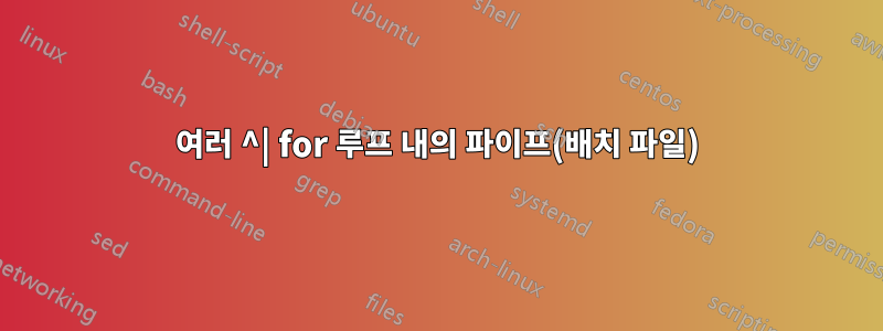 여러 ^| for 루프 내의 파이프(배치 파일)