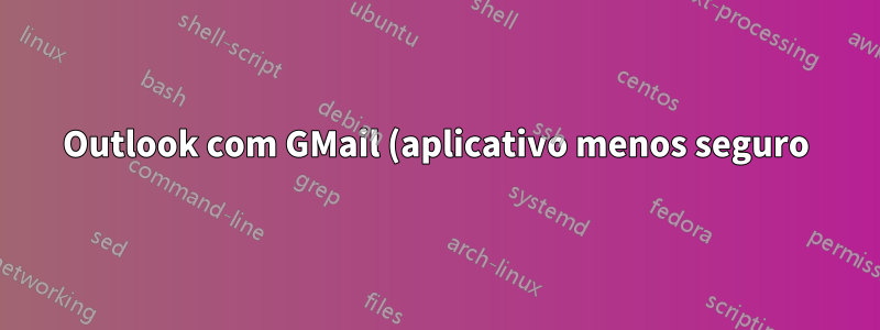 Outlook com GMail (aplicativo menos seguro)