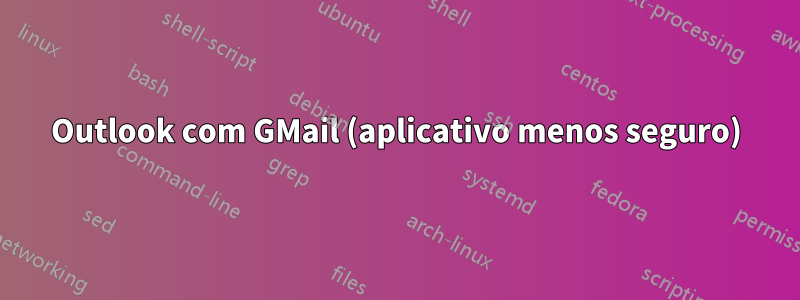 Outlook com GMail (aplicativo menos seguro)