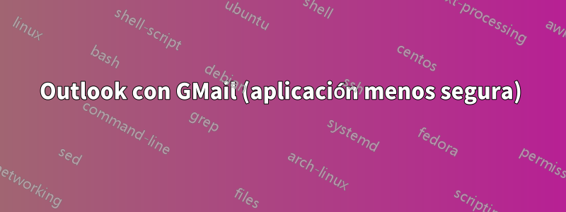 Outlook con GMail (aplicación menos segura)